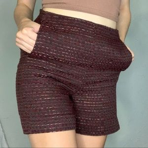High waisted tweed shorts